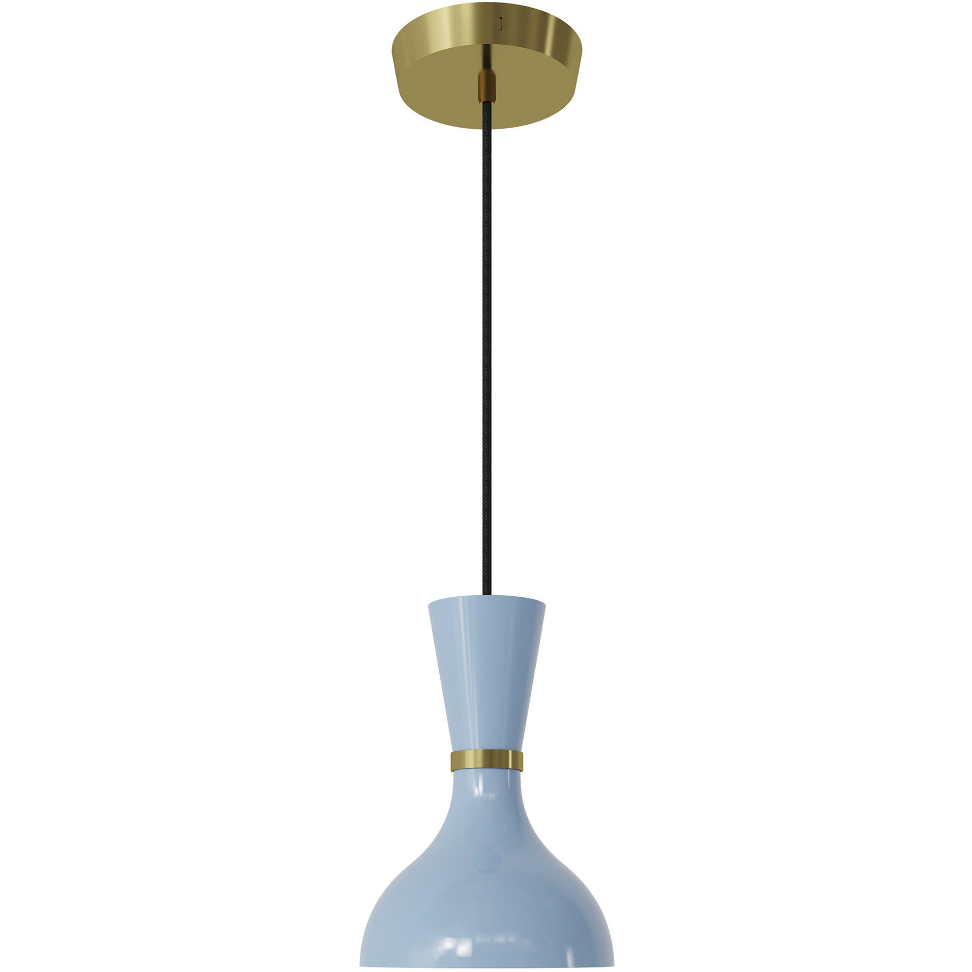 Clare 1 Light 7 inch Baby Blue with Modern Brass Pendant Ceiling Light