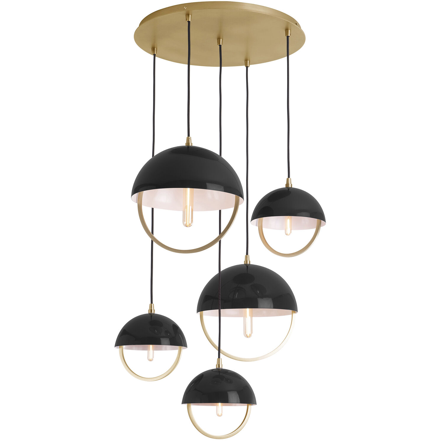Mavisten Edition Copernica LED 30 inch Lacquered Burnished Brass Pendant Ceiling Light in Piano Black