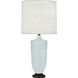 Michael Berman Hadrian 28.75 inch 150.00 watt Matte Sky Blue Table Lamp Portable Light in Deep Patina Bronze