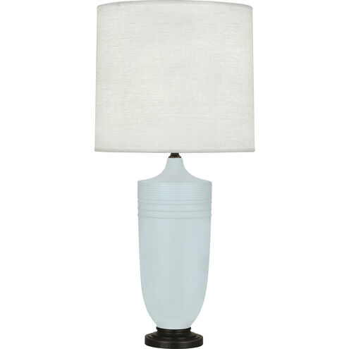 Michael Berman Hadrian 28.75 inch 150.00 watt Matte Sky Blue Table Lamp Portable Light in Deep Patina Bronze