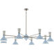 Clare LED 57 inch Polished Nickel Chandelier Ceiling Light in Baby Blue and Lily