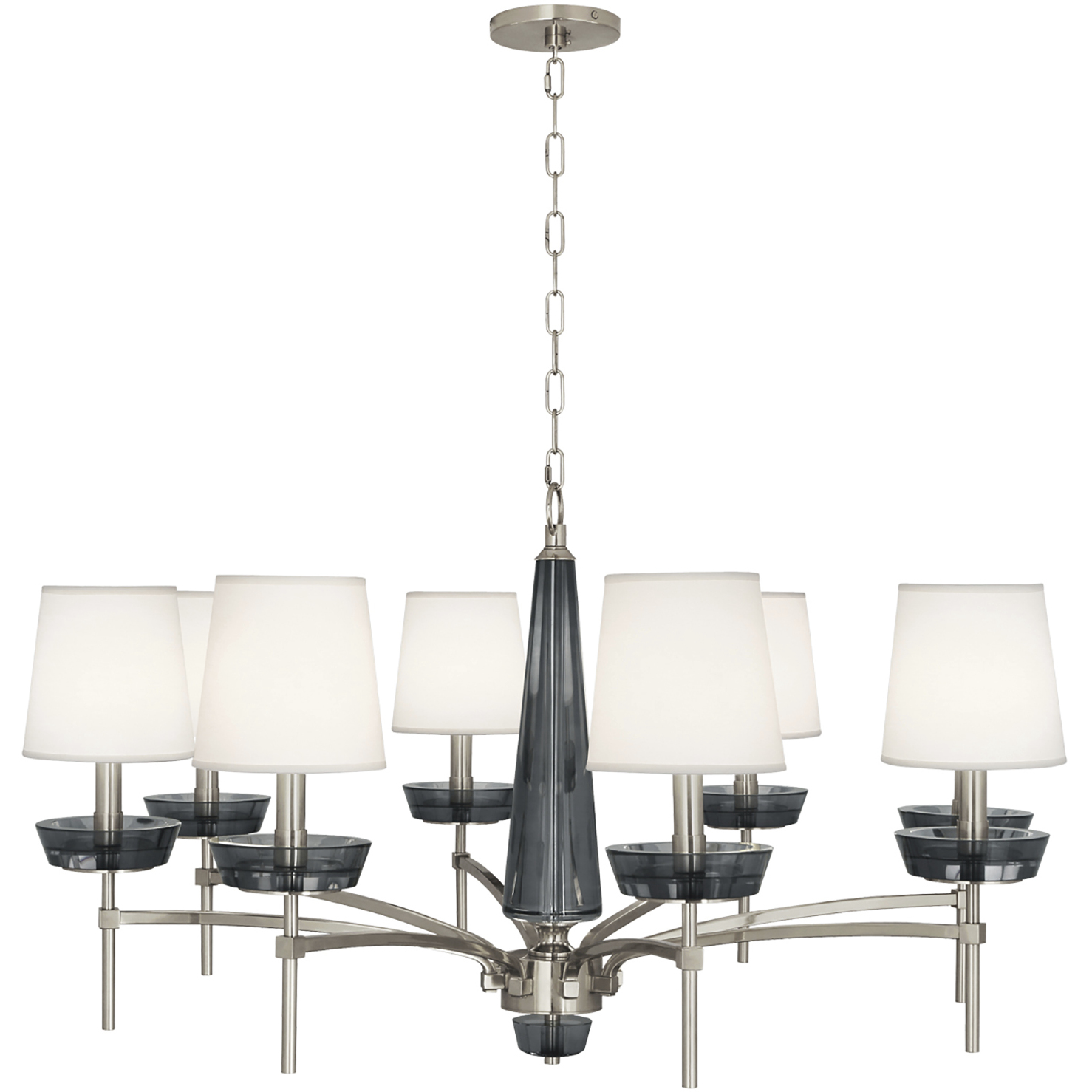 Cristallo 8 Light 41 inch Polished Nickel Chandelier Ceiling Light in Smoked Crystal