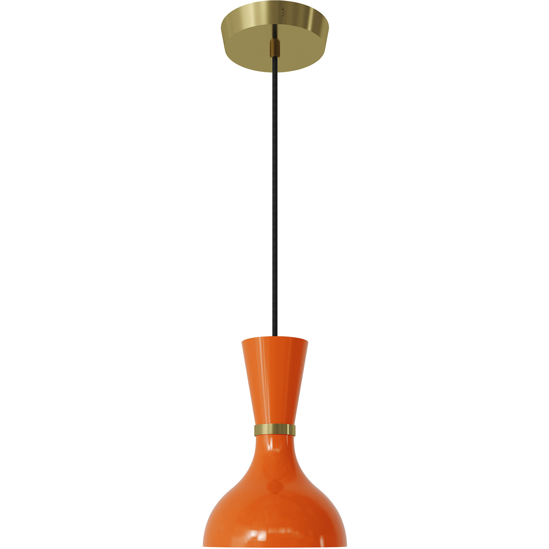Clare 1 Light 7 inch Pumpkin with Modern Brass Pendant Ceiling Light