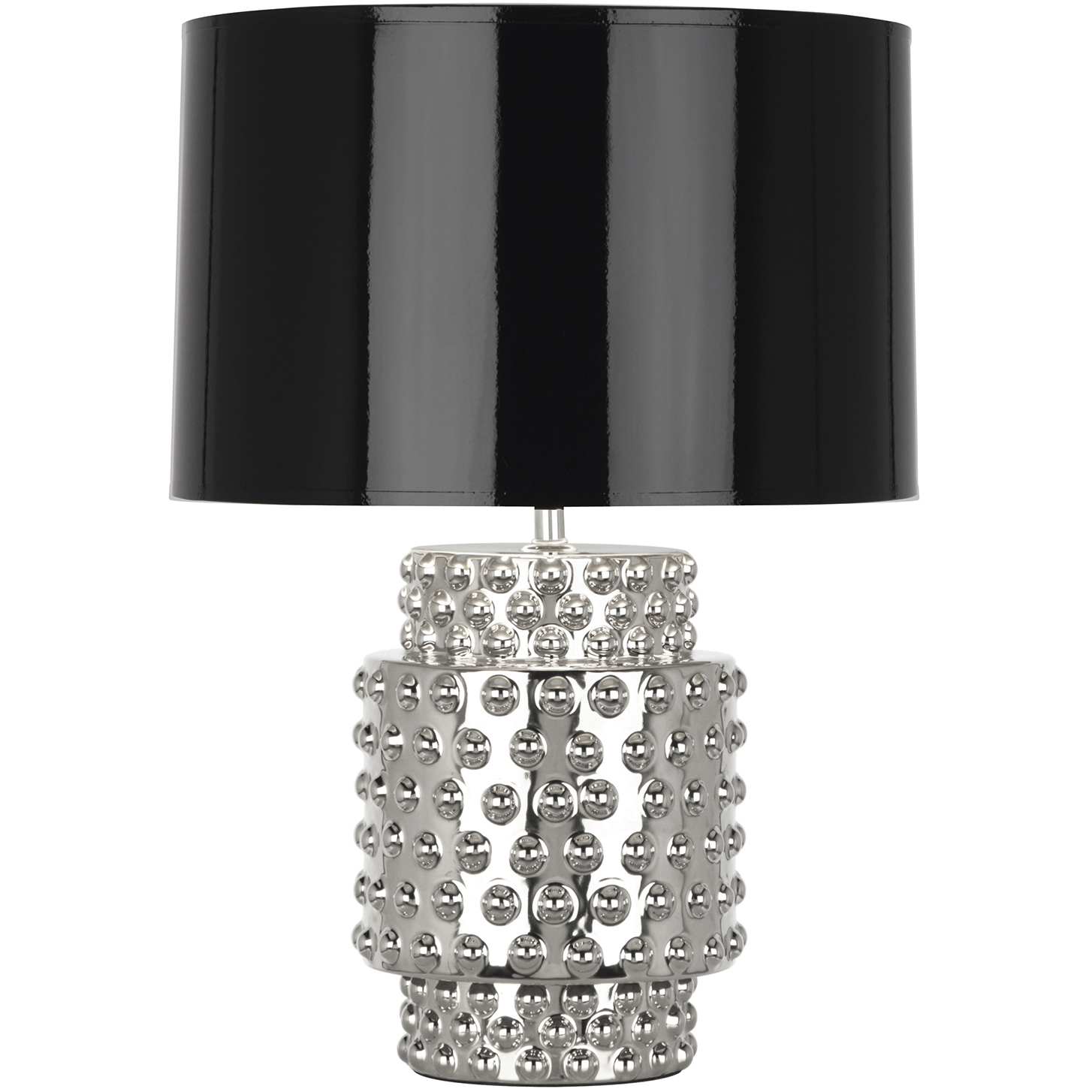Small Dolly 21.38 inch 150 watt Nickel Metallic Accent Lamp Portable Light in Black With Silver