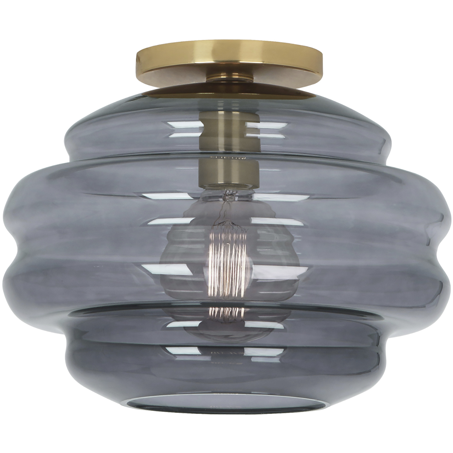 Horizon 1 Light 11.75 inch Smoke Gray Flushmount Ceiling Light