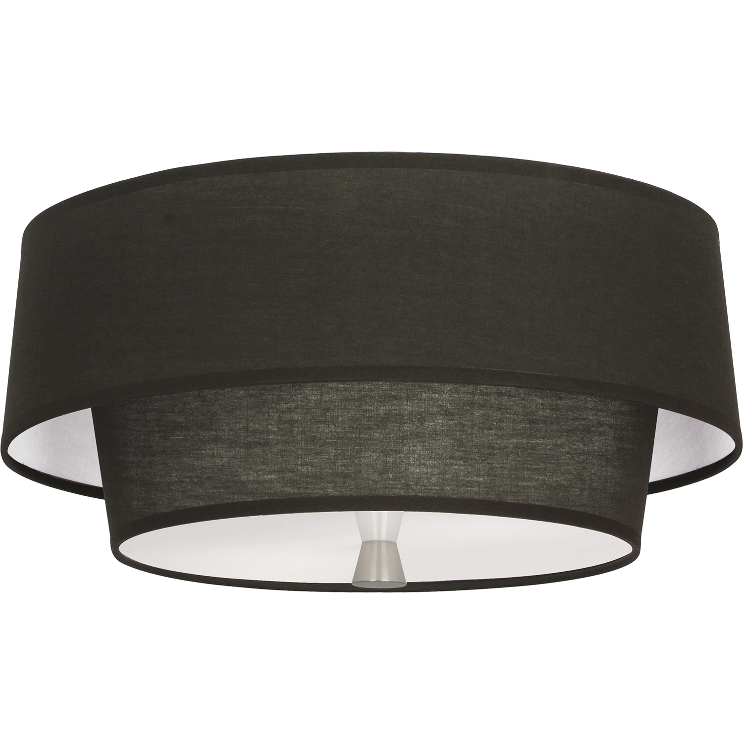 Decker 2 Light 17 inch Polished Nickel Flushmount Ceiling Light in Raven Black