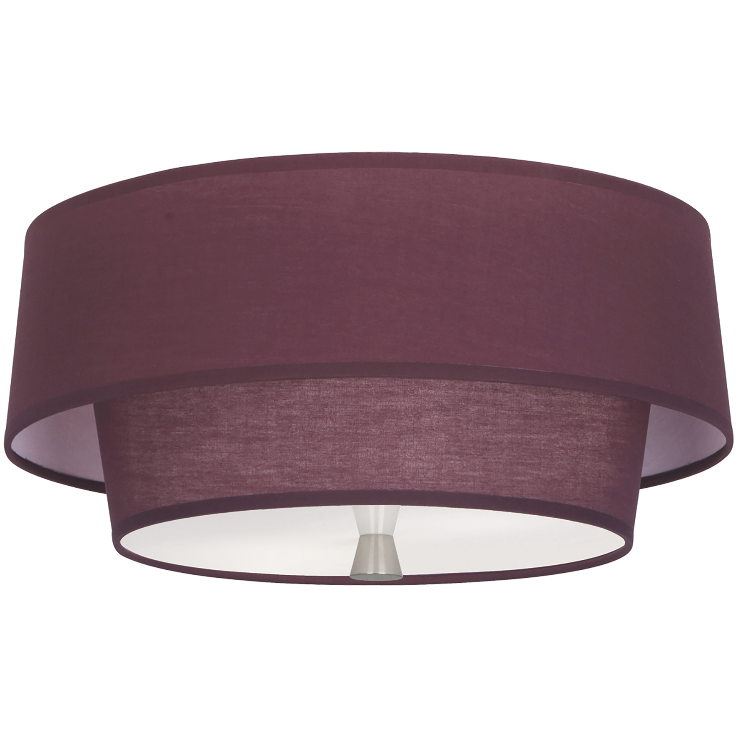 Decker 2 Light 17 inch Polished Nickel Flushmount Ceiling Light in Vintage Wine