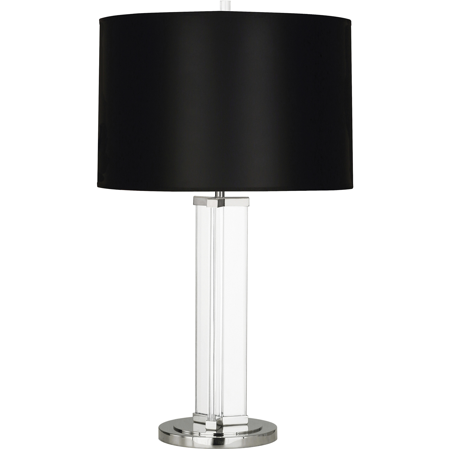 Fineas 28.75 inch 150 watt Clear Glass with Polished Nickel Table Lamp Portable Light in Black With White