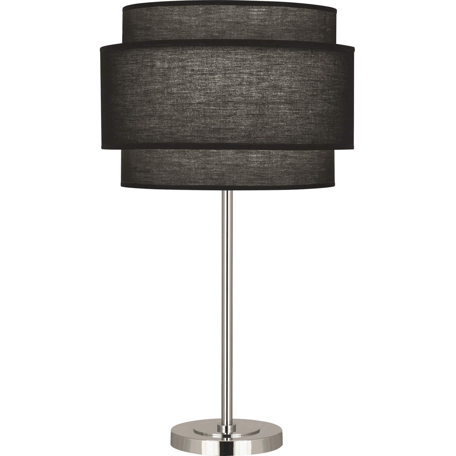 Decker 28.75 inch 150 watt Polished Nickel Table Lamp Portable Light in Raven Black