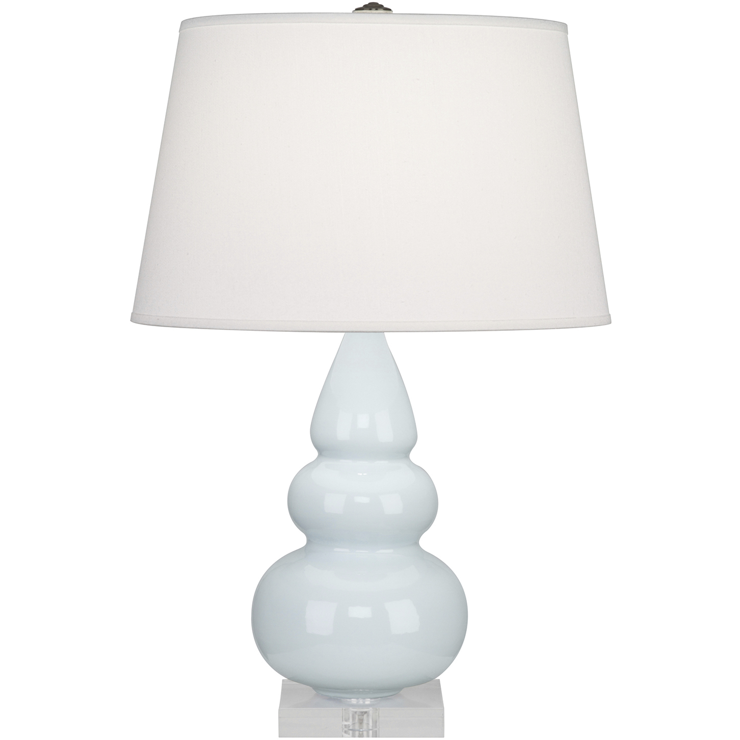Small Triple Gourd 24 inch 150 watt Baby Blue Accent Lamp Portable Light in Lucite