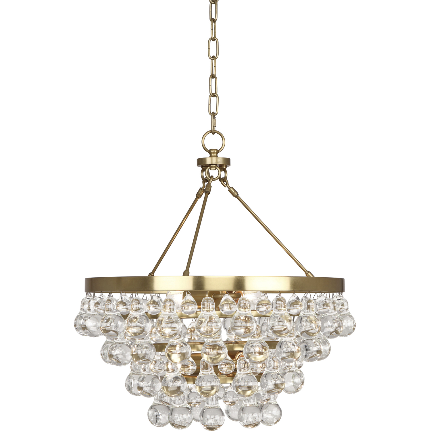 Bling 4 Light 20.5 inch Antique Brass Chandelier Ceiling Light