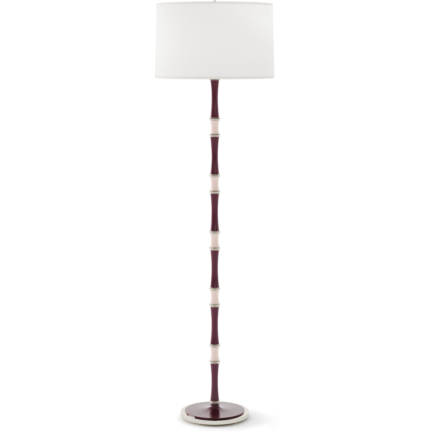 Kane 64.5 inch 150 watt Sugar Plum and Rose Water with Polished Nickel Floor Lamp Portable Light in Ascot White