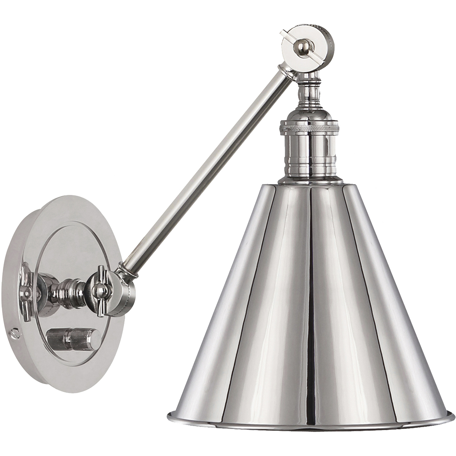 Alloy 20.25 inch 60 watt Polished Nickel Swing Arm Wall Sconce Wall Light