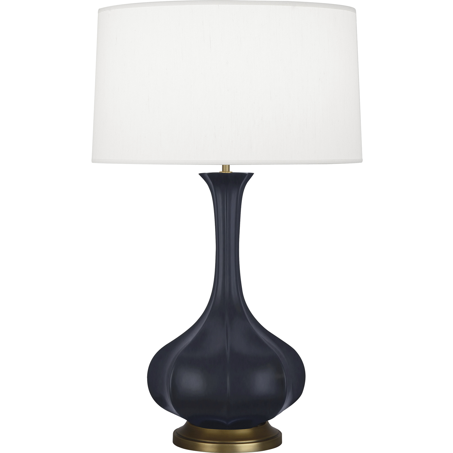 Pike 31.88 inch 150 watt Matte Midnight Blue Table Lamp Portable Light in Aged Brass