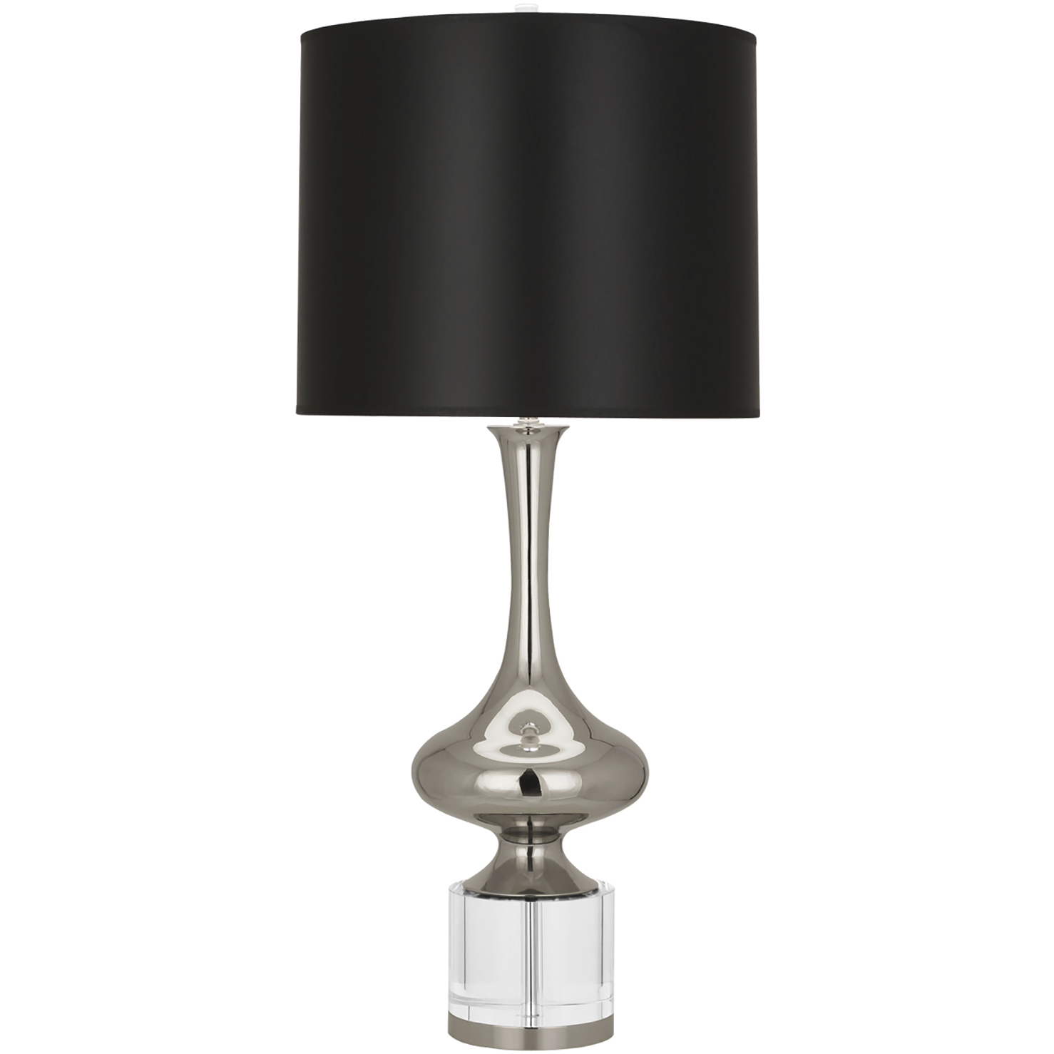 Jeannie 33.5 inch 150 watt Polished Nickel Table Lamp Portable Light in Black With Bright Silver