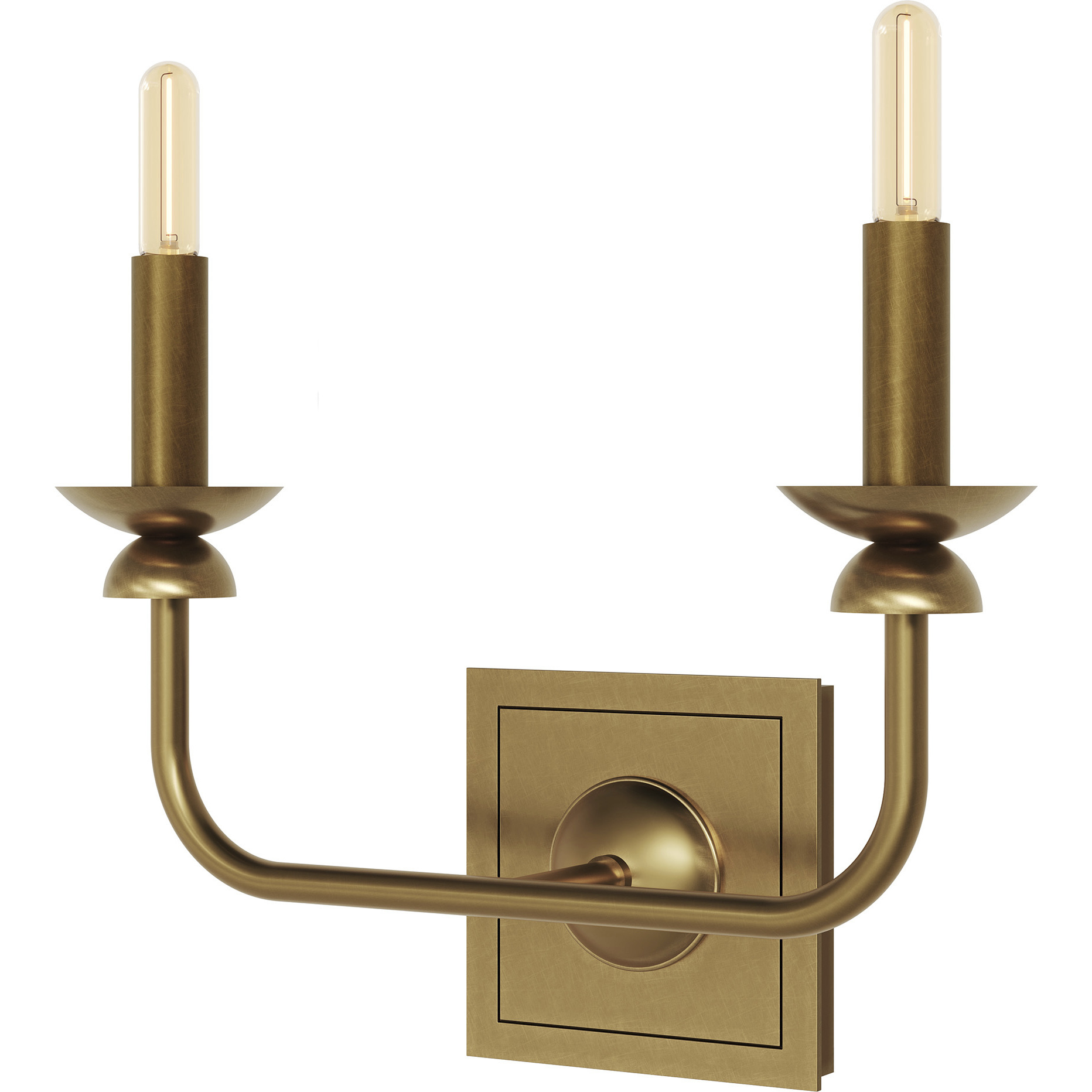 William 2 Light 13.5 inch Lacquered Burnished Brass Wall Sconce Wall Light