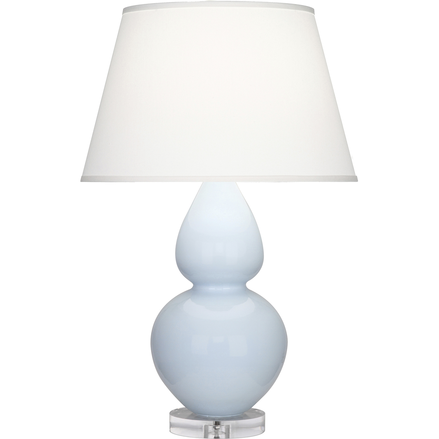 Robert Abbey Double Gourd 30 inch 150 watt Baby Blue with Lucite Table Lamp Portable Light in Pearl Dupioni A676X - Open Box