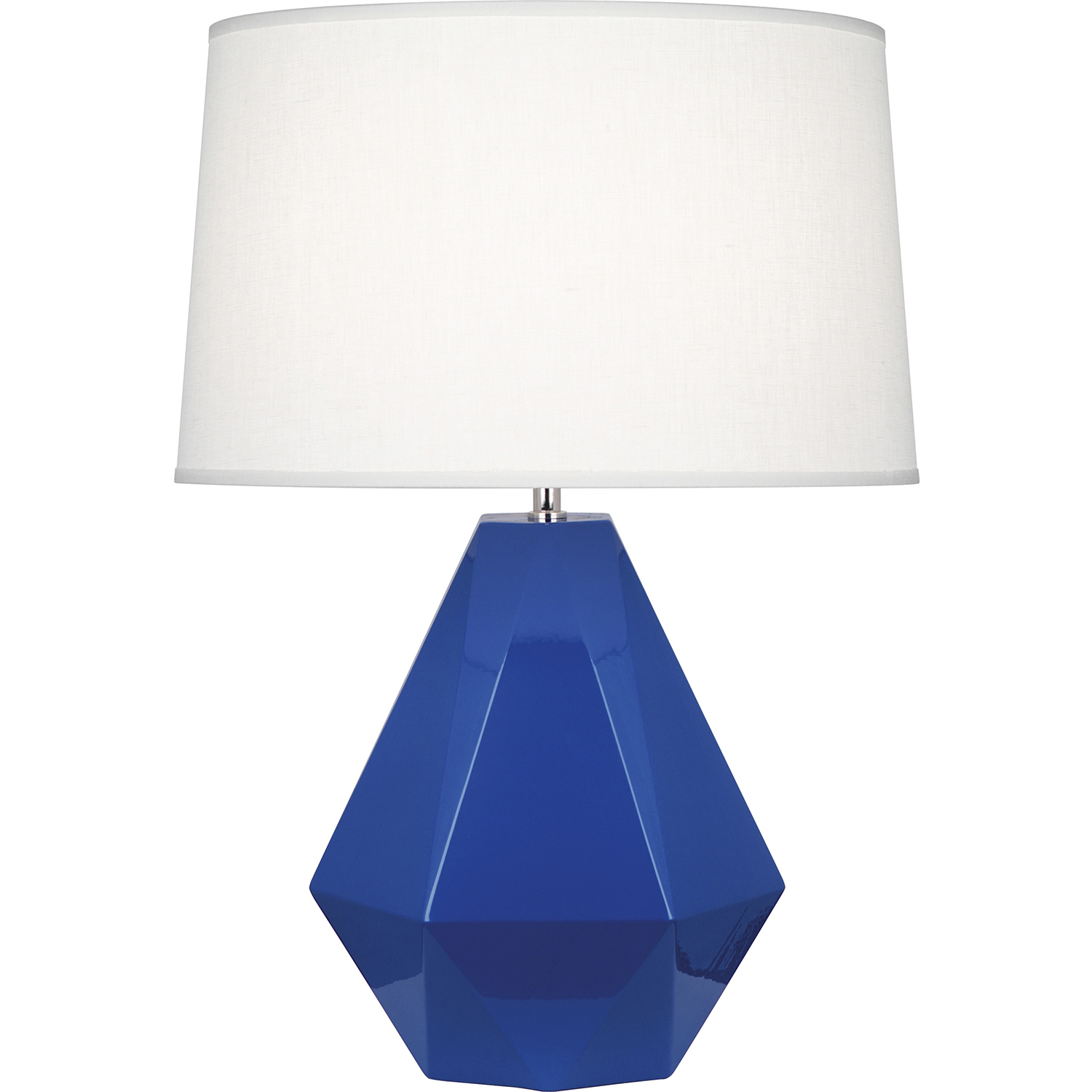 Delta 22.5 inch 150 watt Cobalt Glaze with Polished Nickel Table Lamp Portable Light