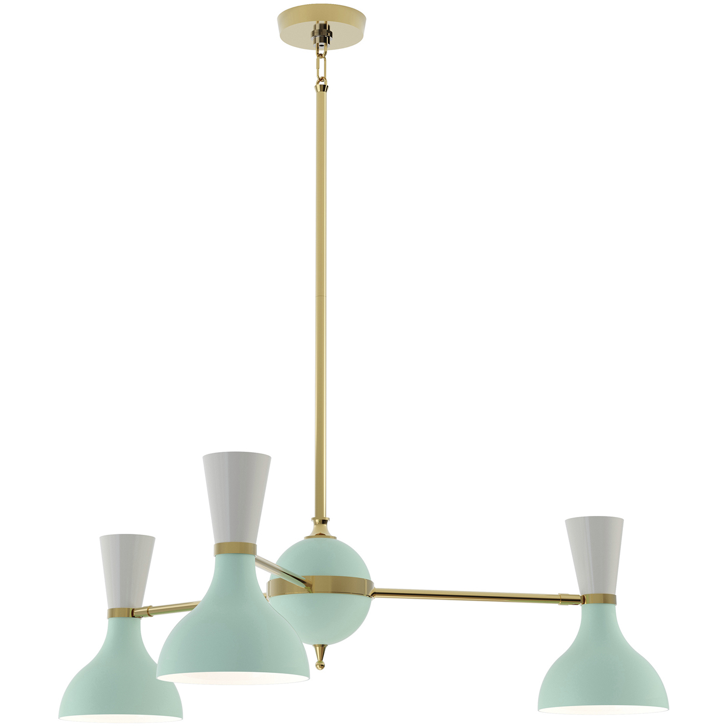 Clare LED 27.75 inch Modern Brass Chandelier Ceiling Light in Mint and Lily