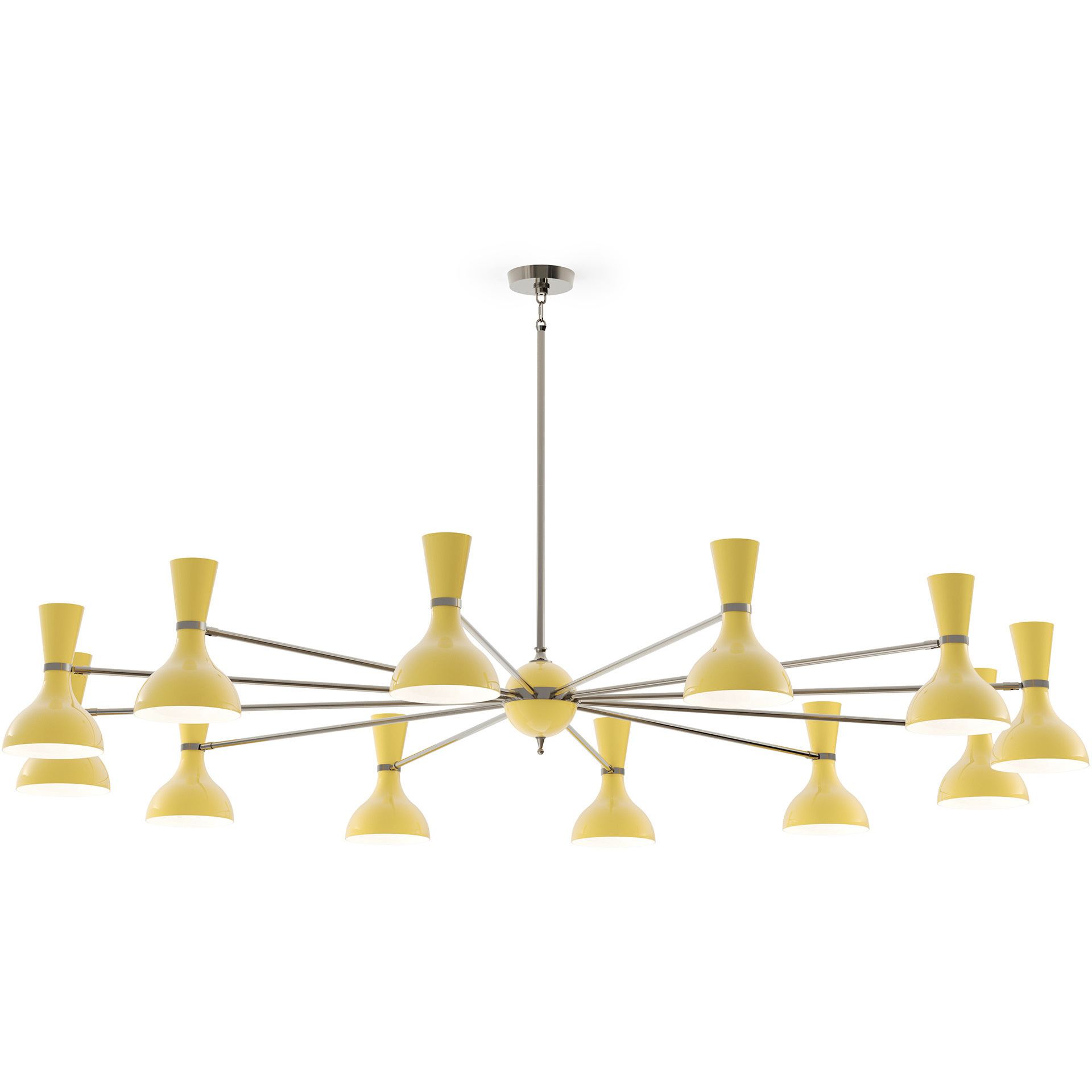 Clare 12 Light 76 inch Polished Nickel Chandelier Ceiling Light in Sunset Yellow