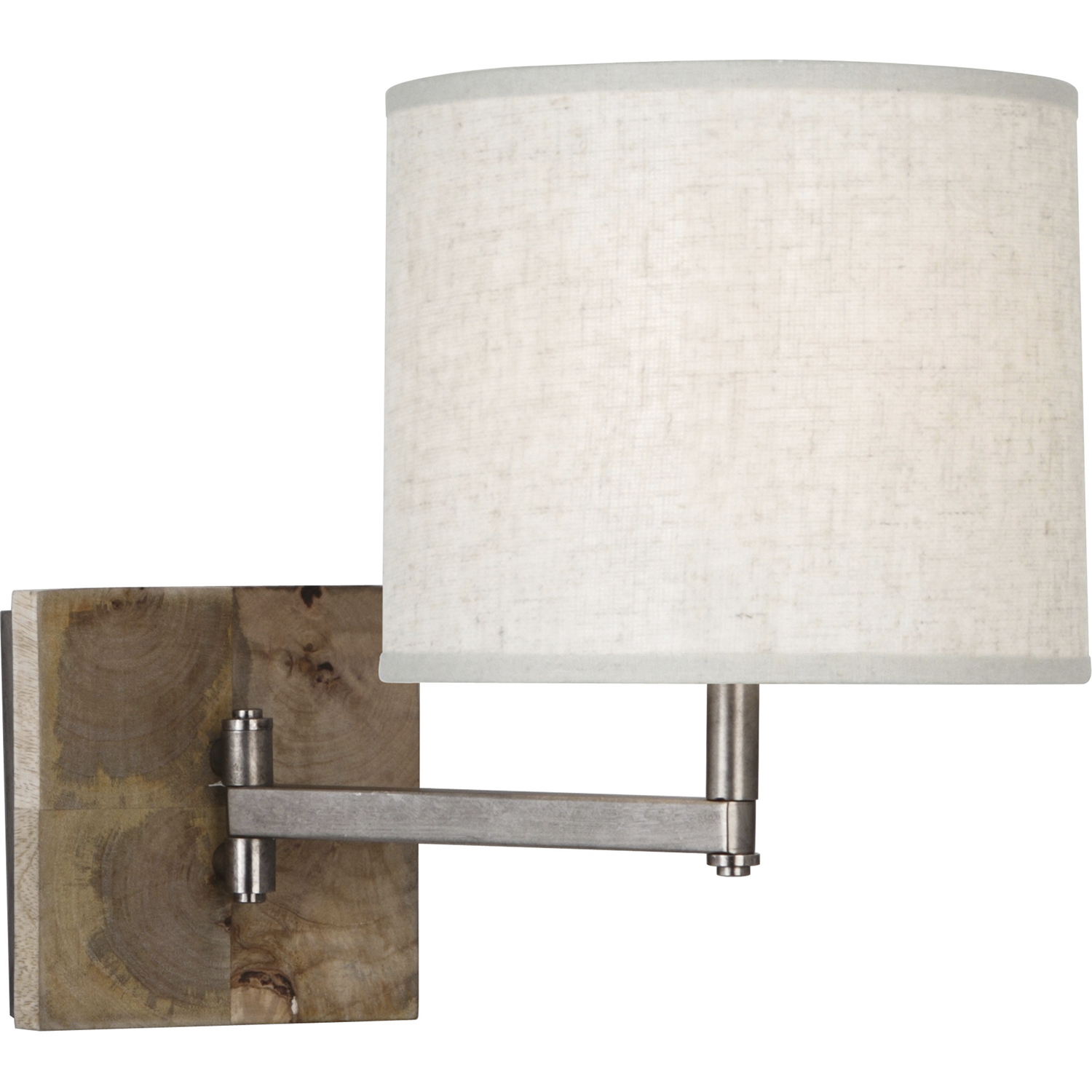 Oliver 8.25 inch 60 watt Unfinished Mango Wood with Patina Nickel Wall Swinger Wall Light