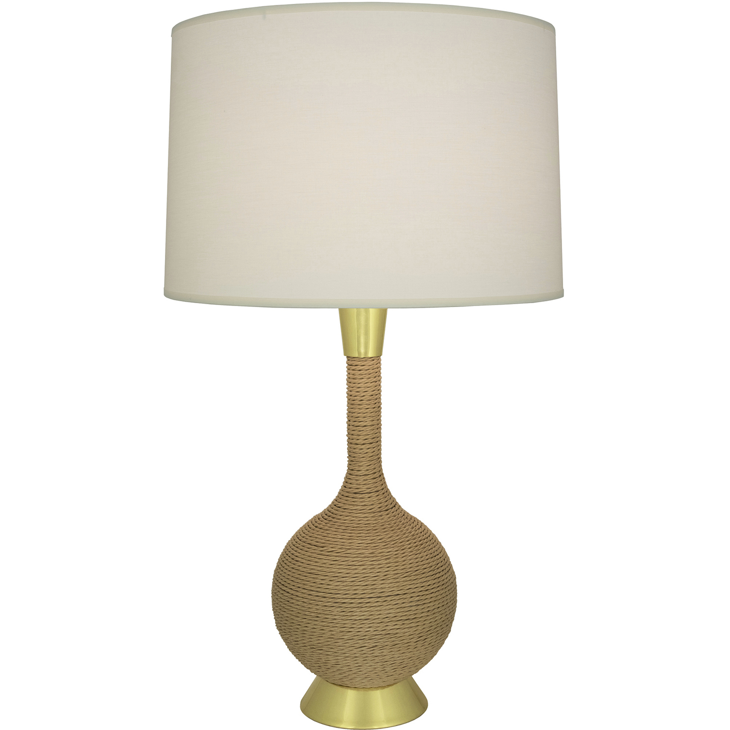 Hatteras 30 inch 150 watt Natural Rope with Modern Brass Table Lamp Portable Light in Fondine