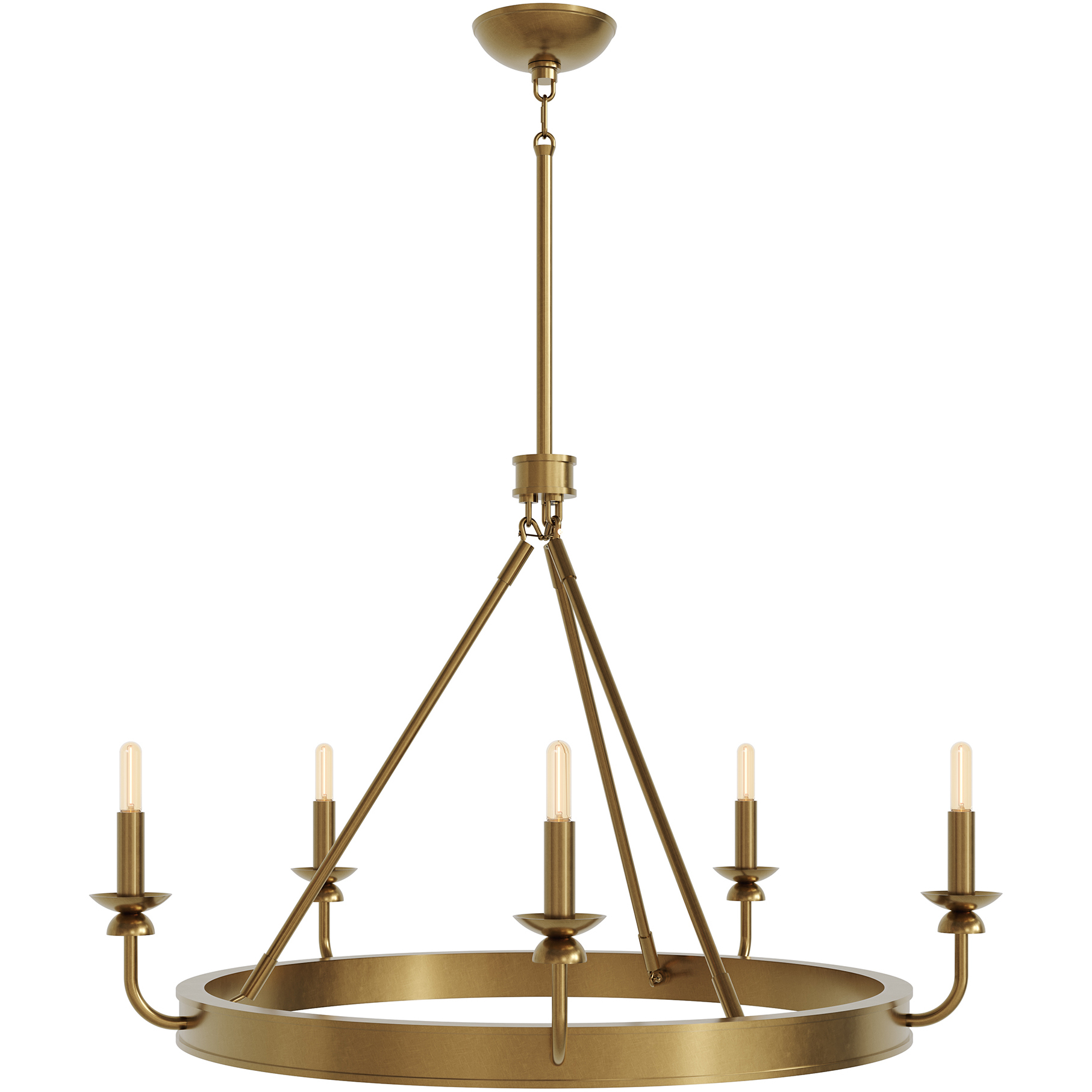 William 9 Light 34.5 inch Lacquered Burnished Brass Chandelier Ceiling Light