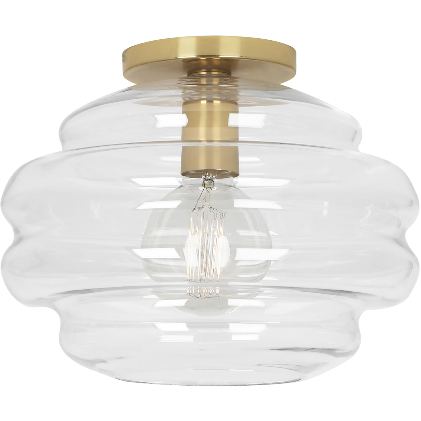 Horizon 1 Light 11.75 inch Clear Glass Flushmount Ceiling Light