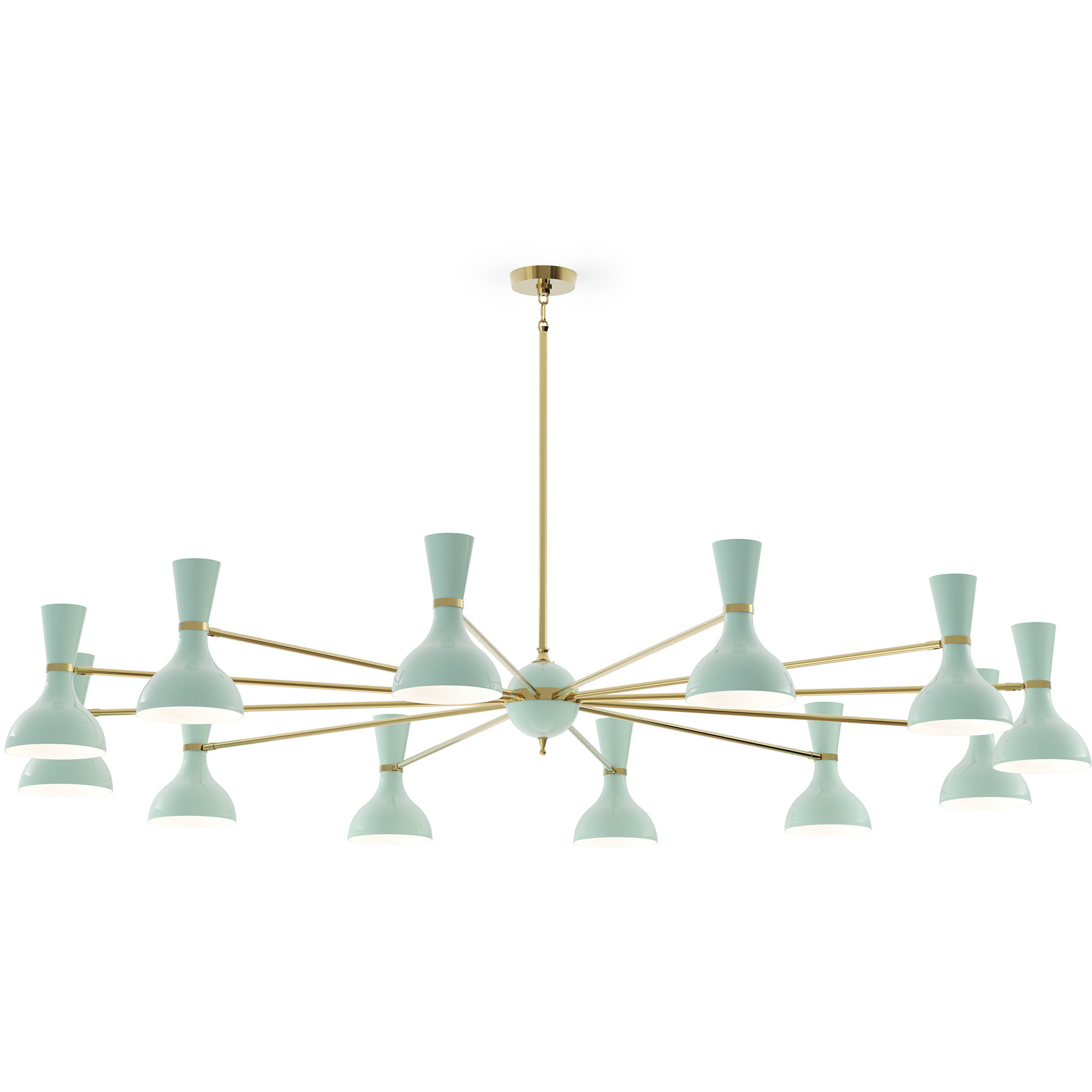 Clare 12 Light 76 inch Modern Brass Chandelier Ceiling Light in Mint