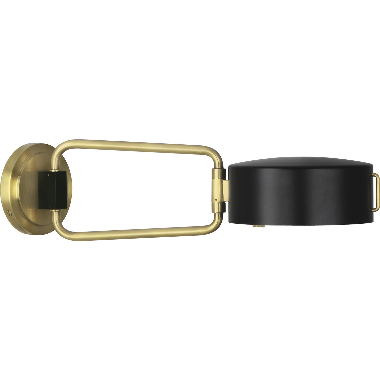 Simon 10.63 inch 60 watt Satin Black with Modern Brass Wall Swinger Wall Light