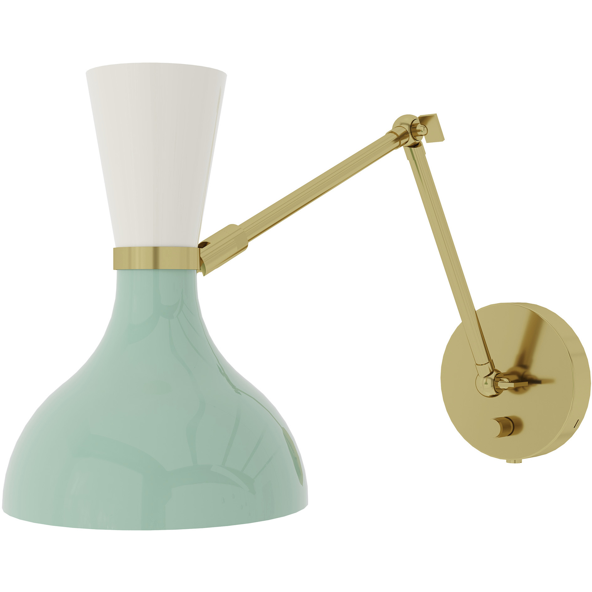 Clare 1 Light 7 inch Mint and Lily with Modern Brass Adjustable Armed Wall Sconce Wall Light