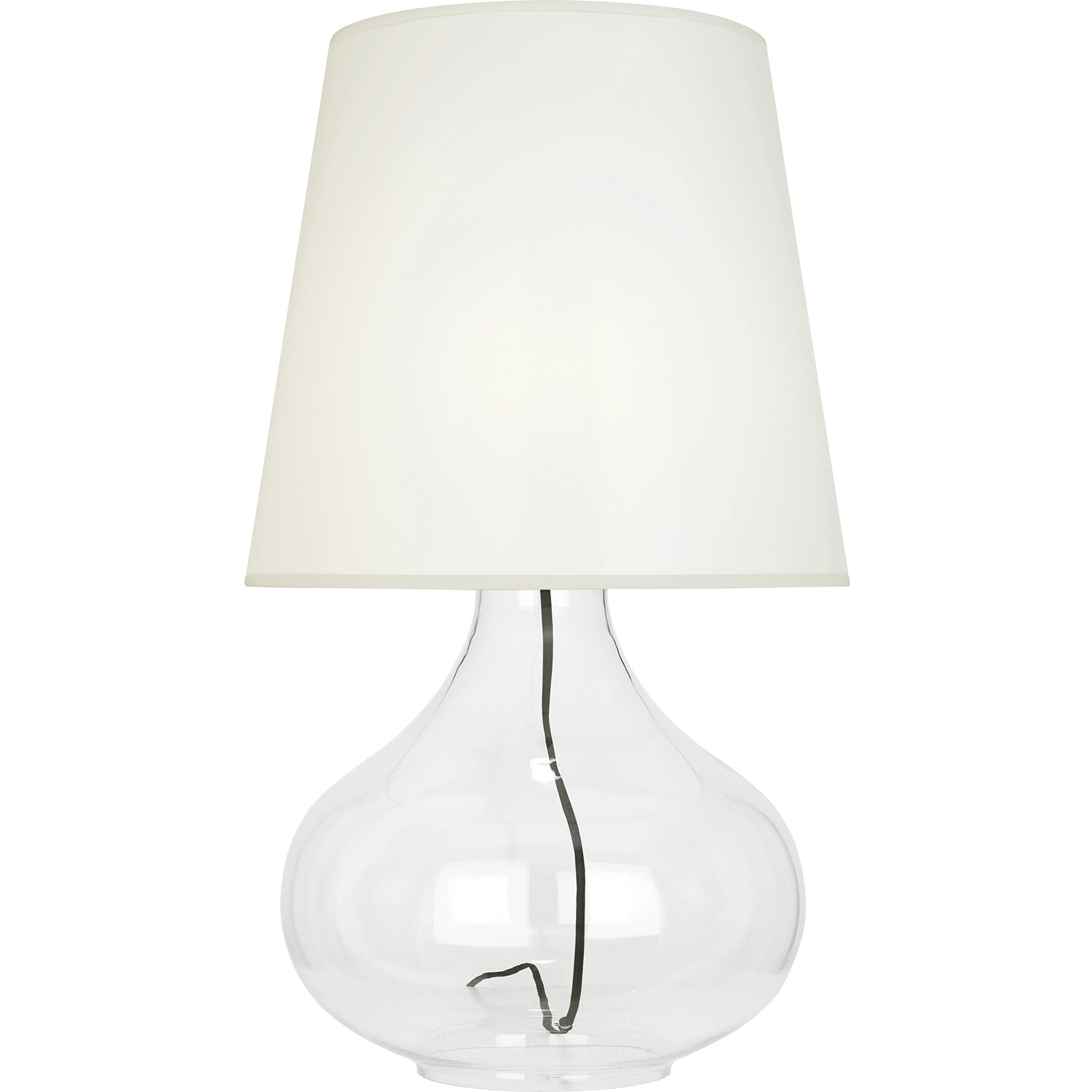 Julia 30.63 inch 150 watt Clear Glass Body Table Lamp Portable Light in White Organza