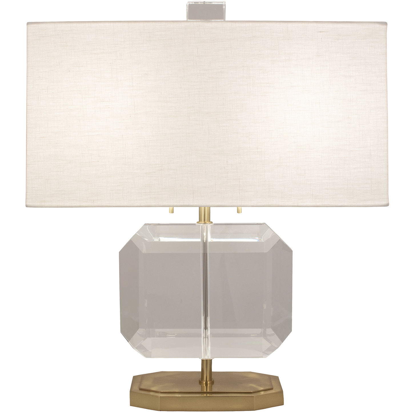 Jacqueline 22 inch 100 watt Modern Brass Finish with Clear Crystal Accents Accent Lamp Portable Light in Oyster Linen