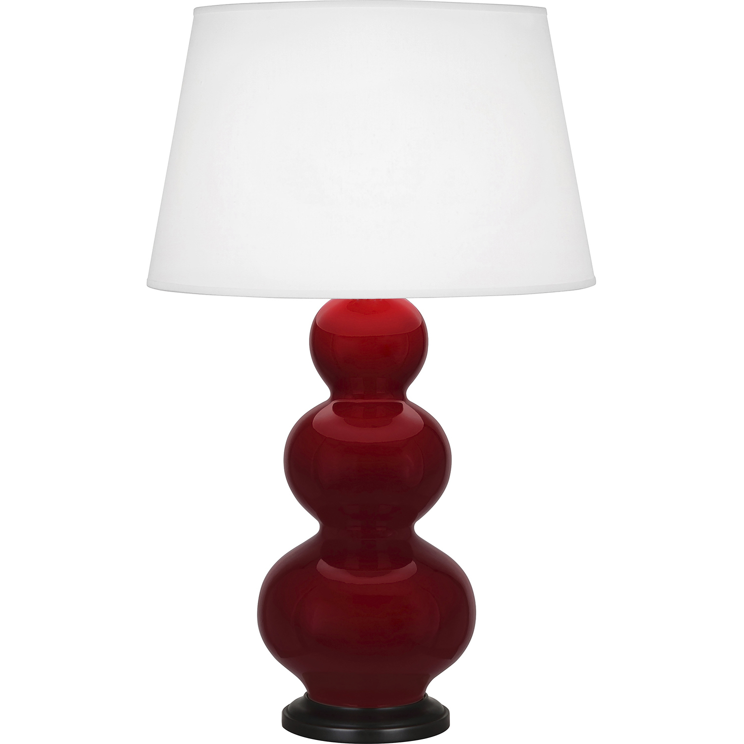 Triple Gourd 32.75 inch 150 watt Sangria Glaze with Deep Patina Bronze Table Lamp Portable Light