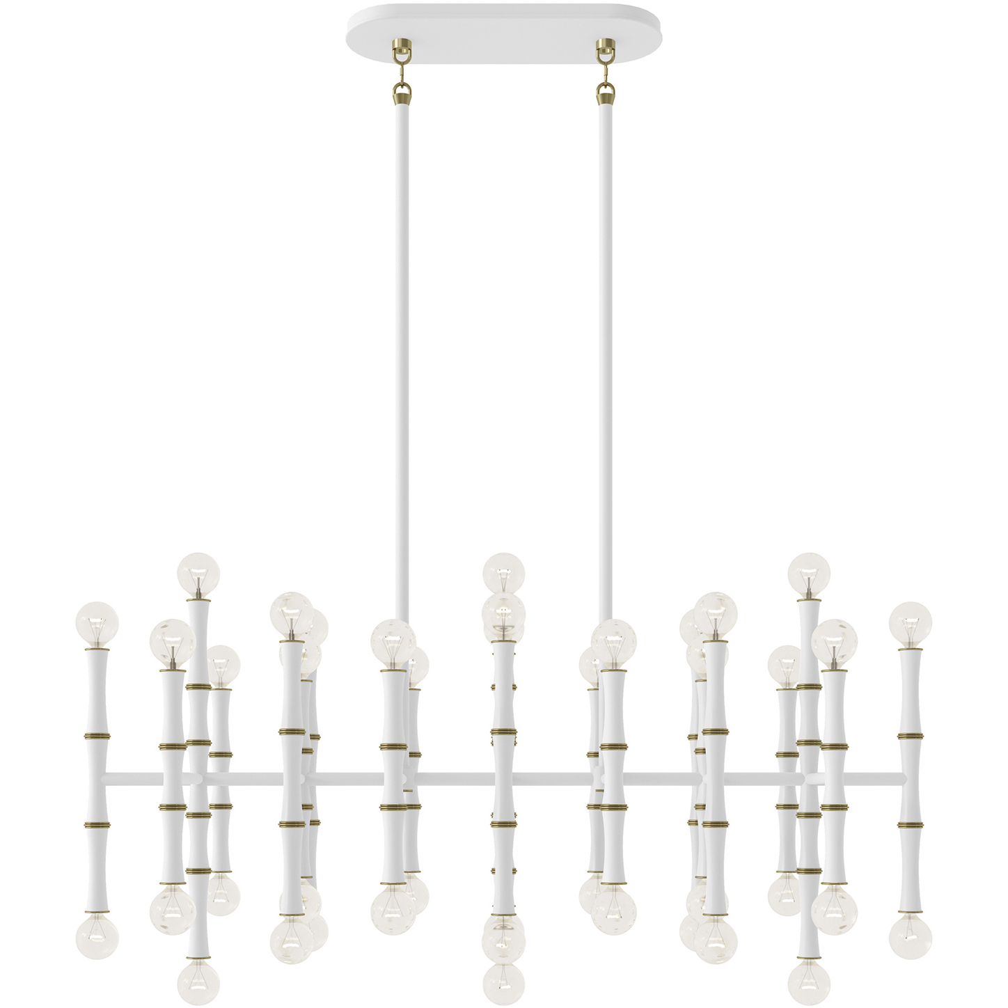 Kane LED 38.25 inch Matte Daisy with Modern Brass Pendant Ceiling Light