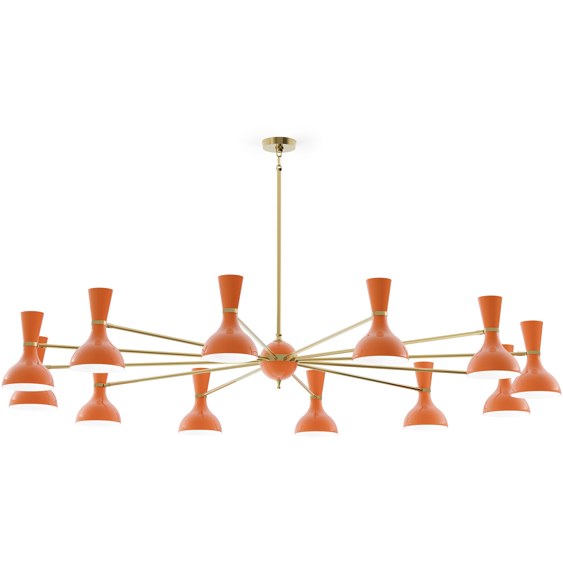 Clare 12 Light 76 inch Modern Brass Chandelier Ceiling Light in Pumpkin