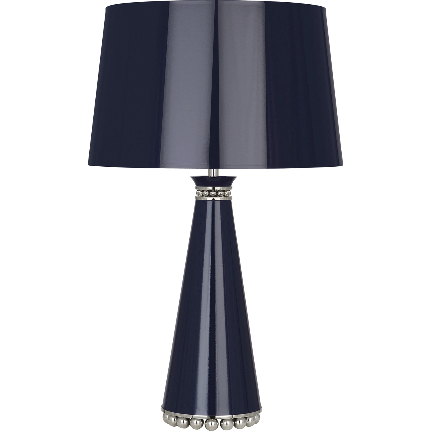 Pearl 29.38 inch 150 watt Midnight Blue Table Lamp Portable Light in Polished Nickel, Midnight Blue With Silver
