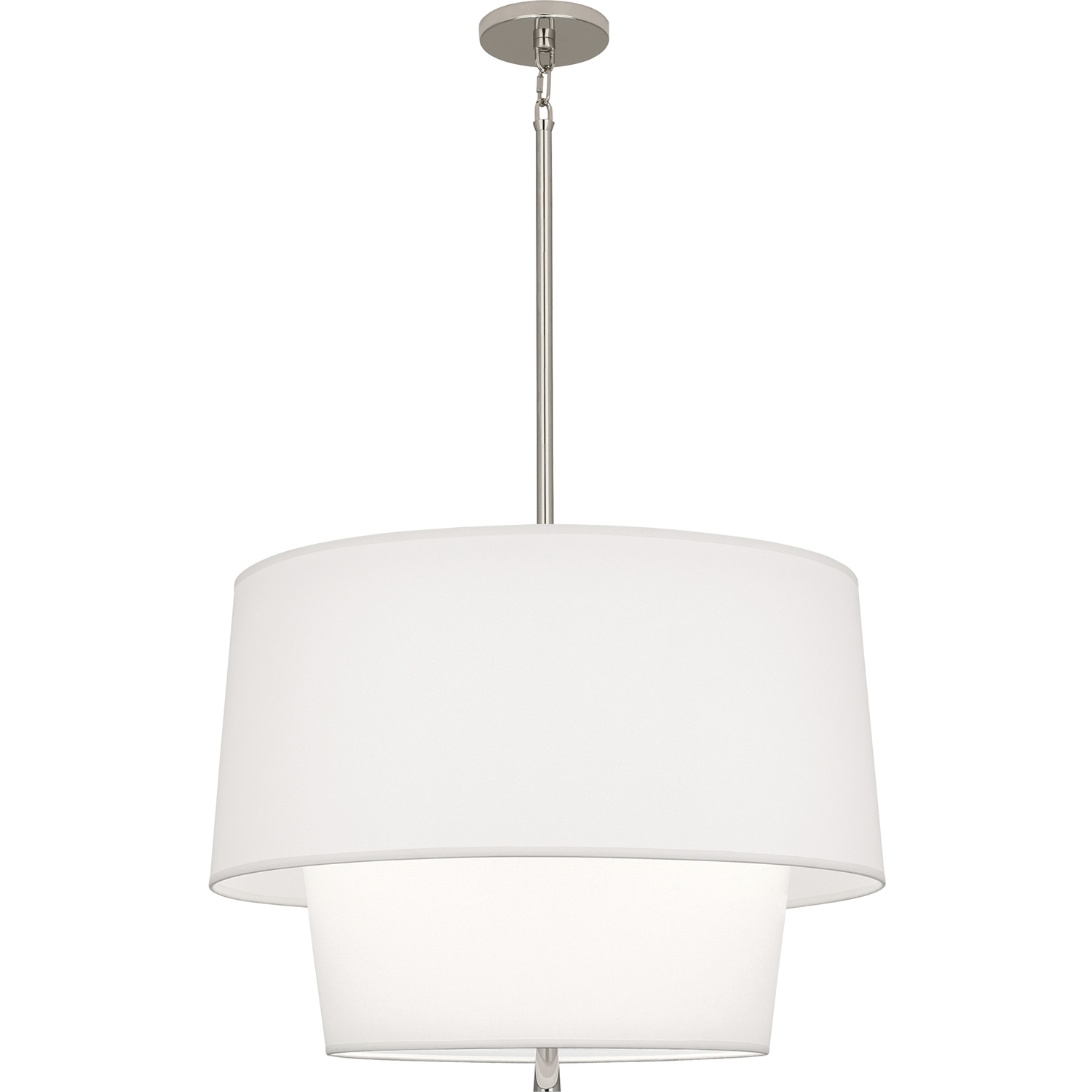 Decker 3 Light 24 inch Polished Nickel Pendant Ceiling Light in Ascot White