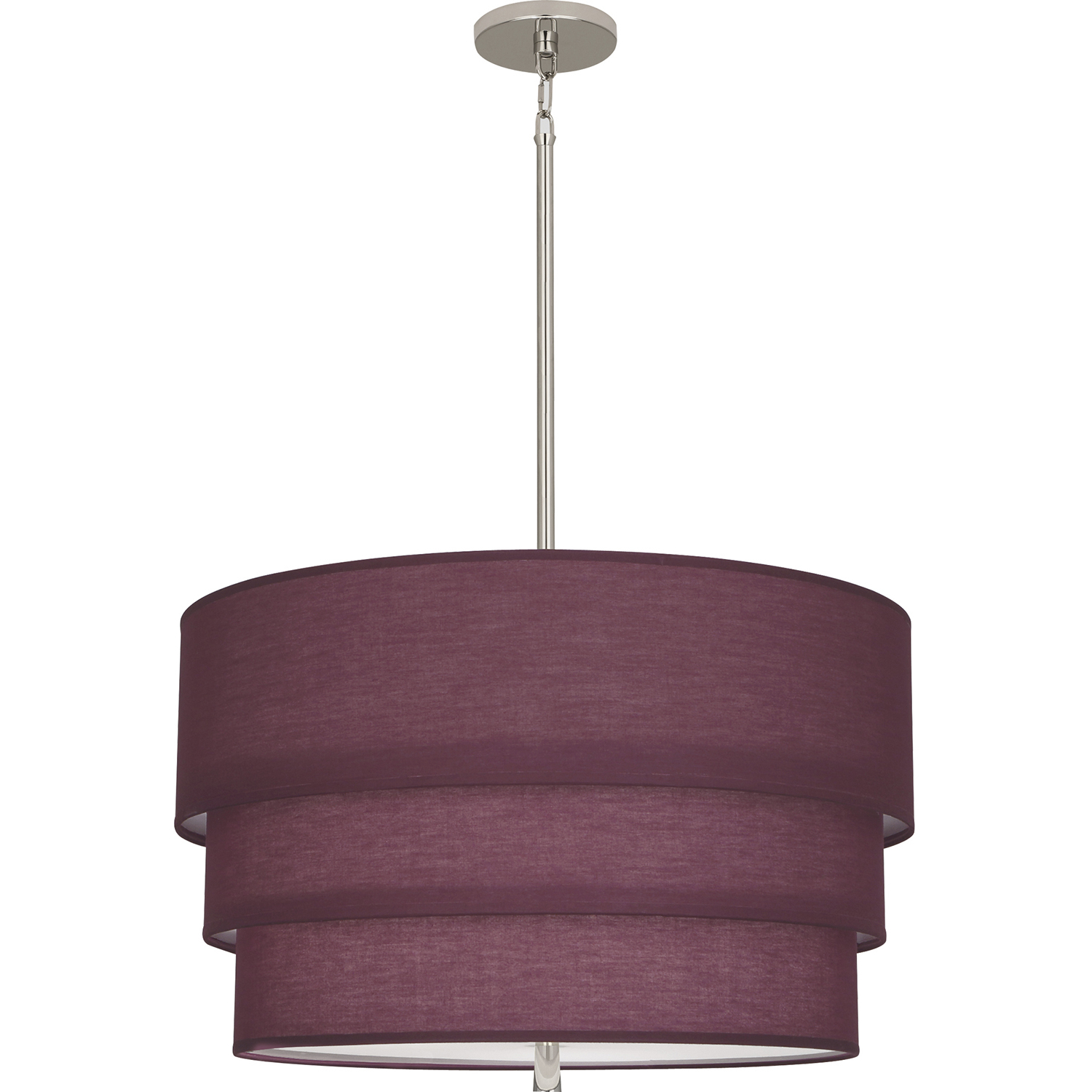 Decker 3 Light 24 inch Polished Nickel Pendant Ceiling Light in Vintage Wine