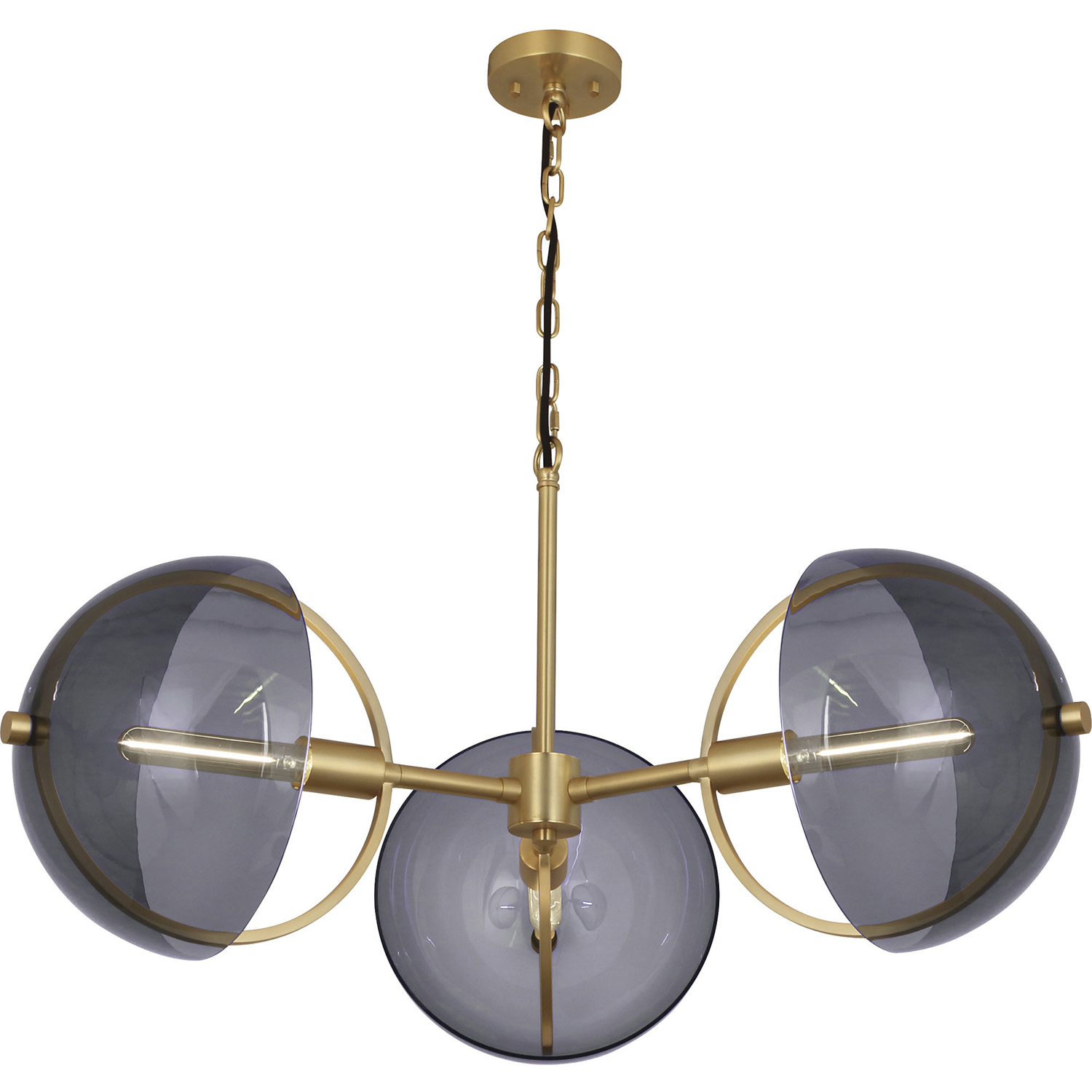 Mavisten Edition Copernica 3 Light 30 inch Lacquered Burnished Brass Chandelier Ceiling Light