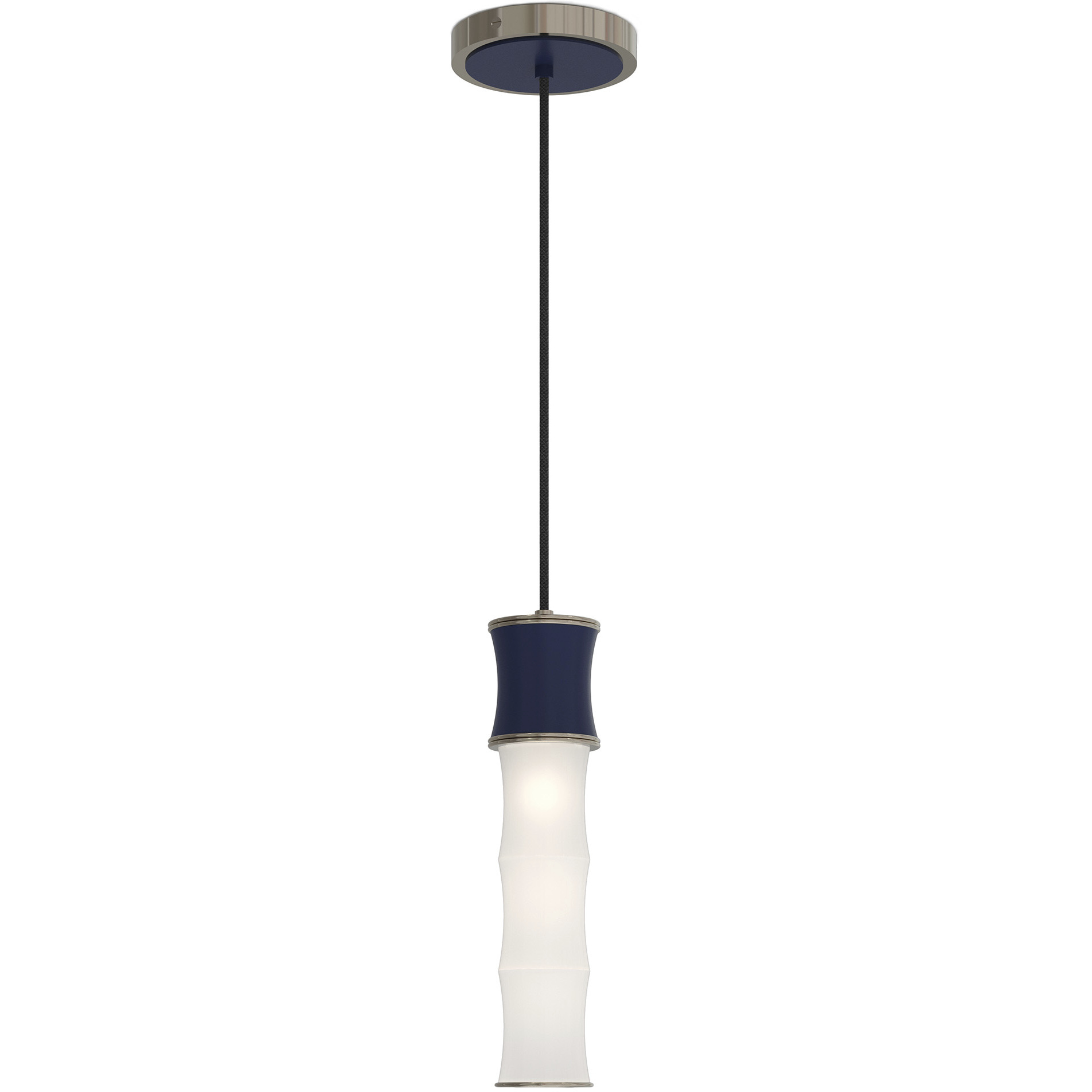 Kane 1 Light 5 inch Matte Midnight Blue with Polished Nickel Pendant Ceiling Light