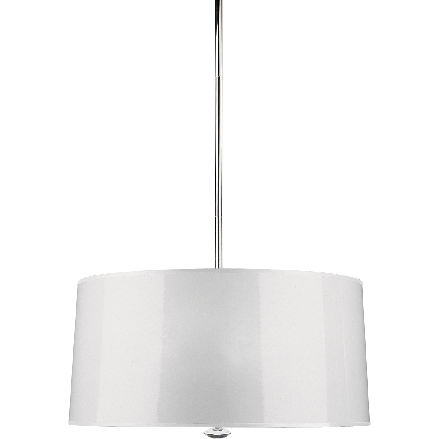 Penelope 3 Light 13.25 inch Polished Nickel Pendant Ceiling Light in White Ceramik With Silver Mylar