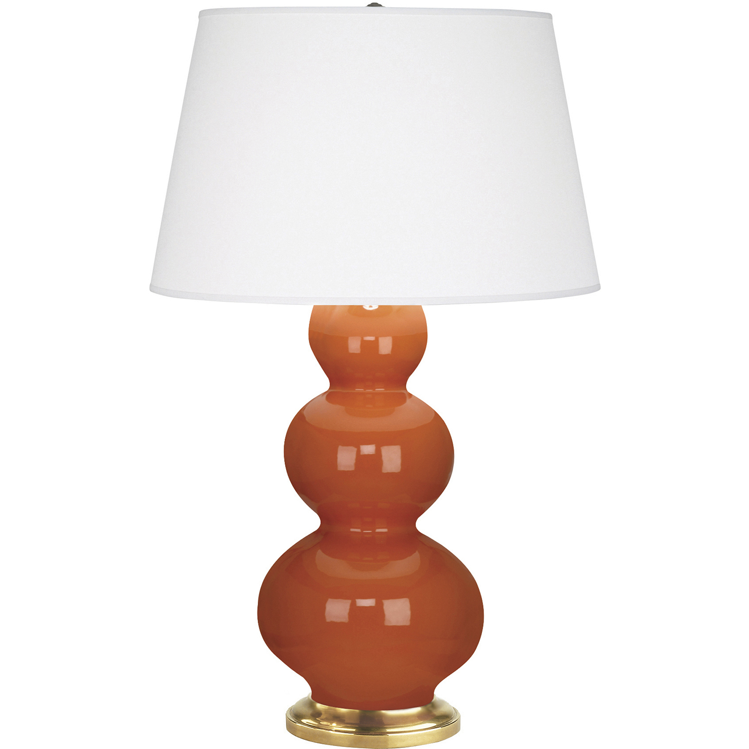 Triple Gourd 32.75 inch 150 watt Pumpkin Table Lamp Portable Light in Antique Natural Brass