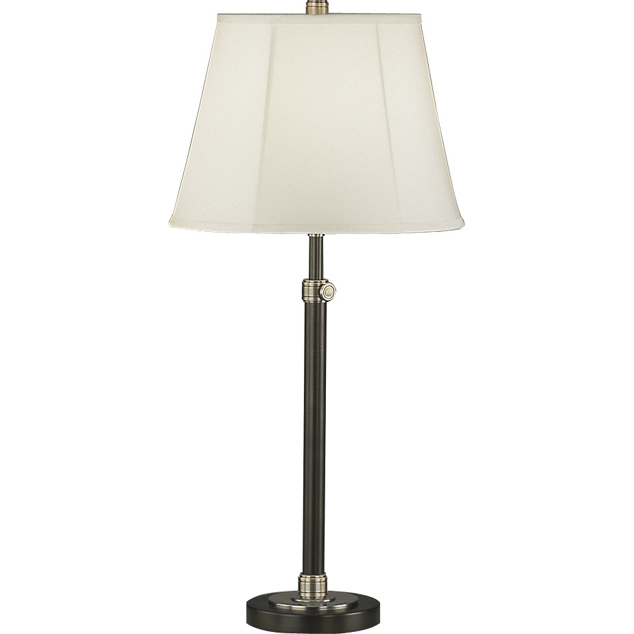 Bruno 26 inch 150 watt Lead Bronze with Ebonized Nickel Table Lamp Portable Light in Ivory Microfiber Empire