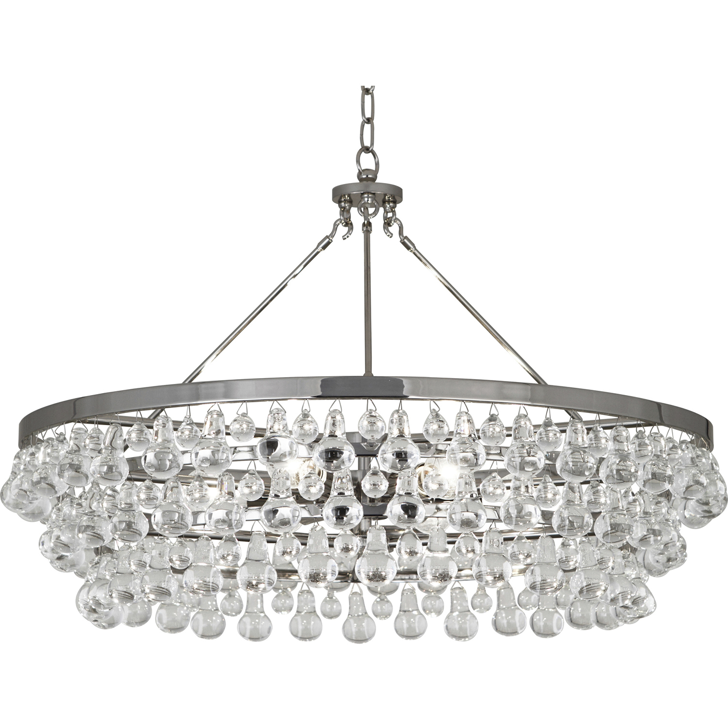 Bling 6 Light 33.63 inch Polished Nickel Chandelier Ceiling Light