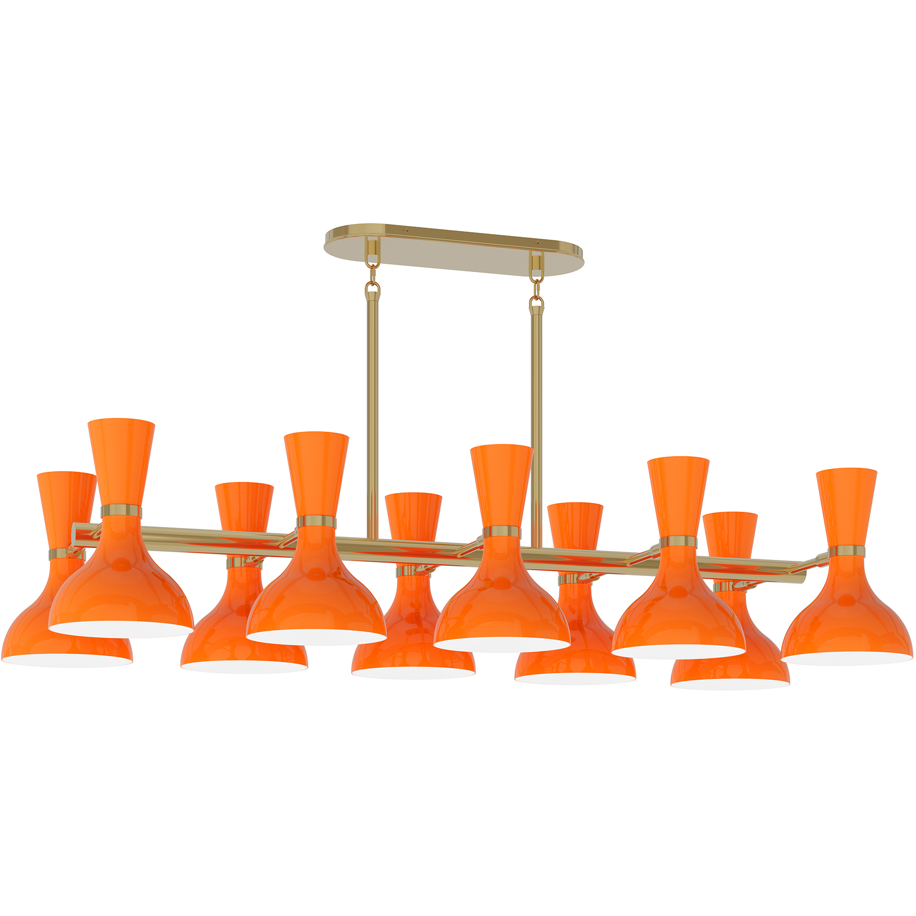 Clare 10 Light 45.75 inch Modern Brass Chandelier Ceiling Light in Pumpkin