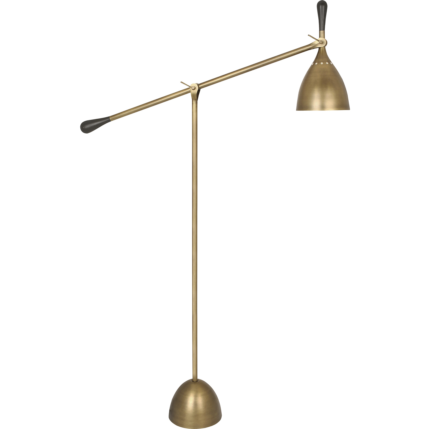 Ledger 51.5 inch 60 watt Warm Brass with Dark Walnut Floor Lamp Portable Light