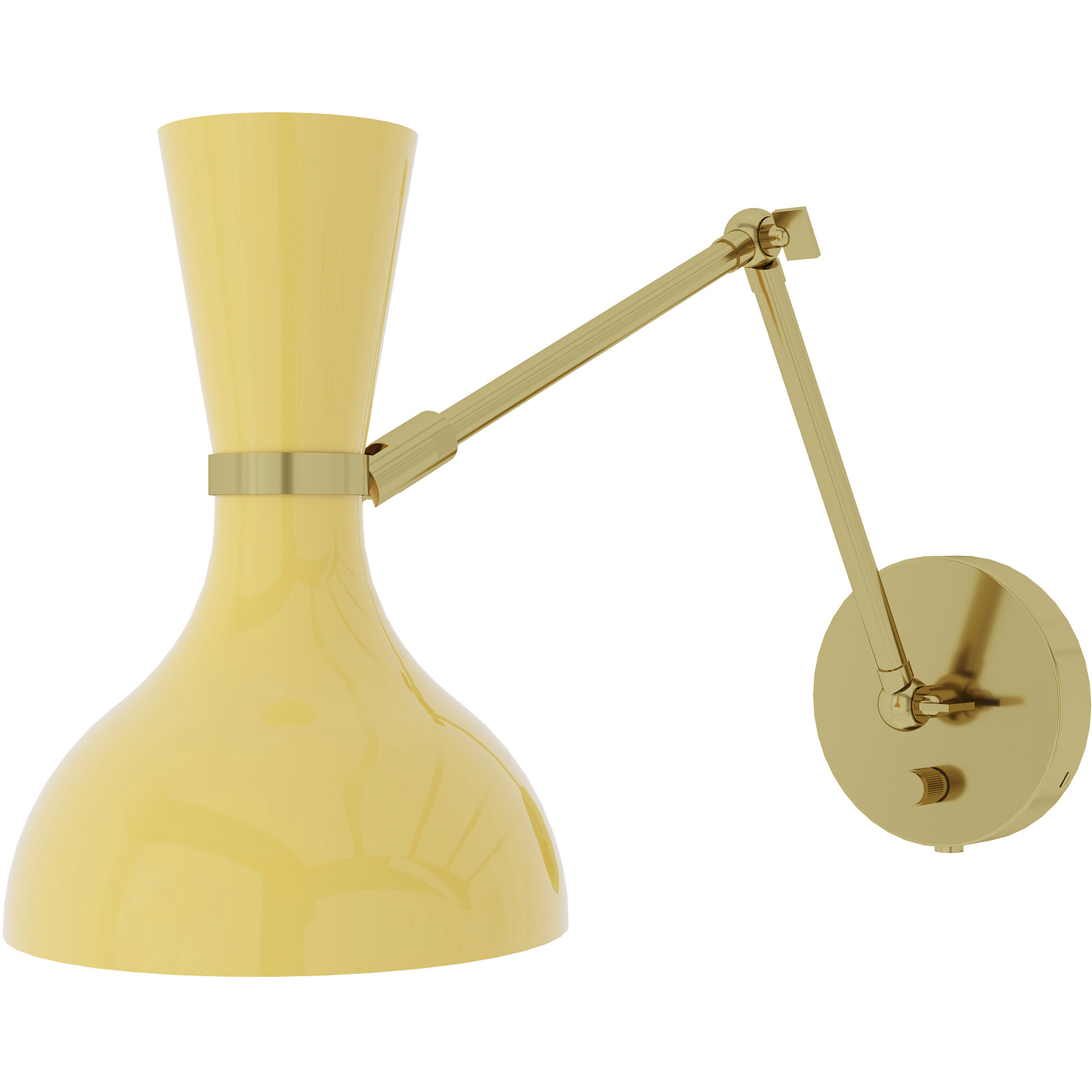 Clare 1 Light 7 inch Sunset Yellow with Modern Brass Adjustable Armed Wall Sconce Wall Light