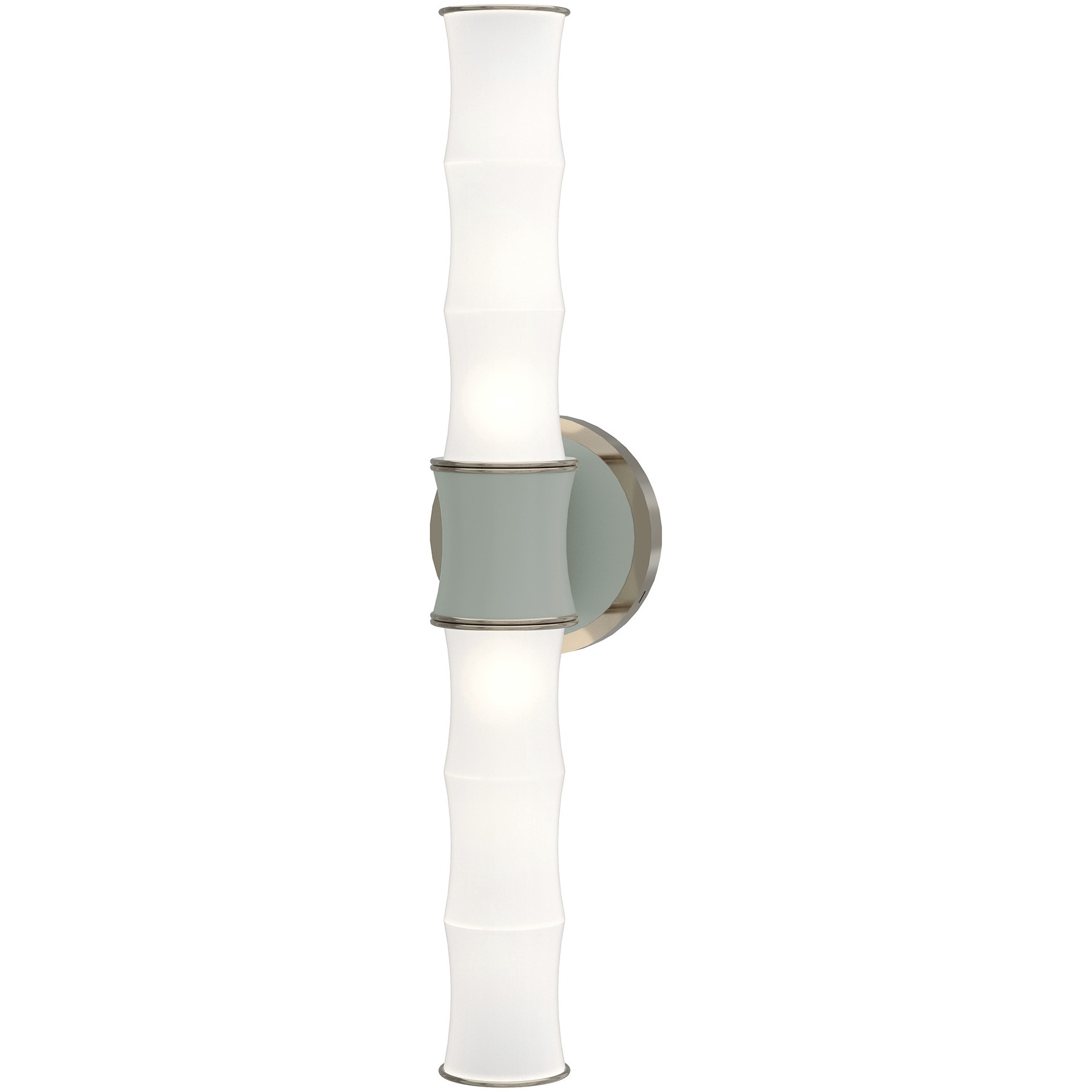 Kane 2 Light 5 inch Matte Celadon with Polished Nickel ADA Wall Sconce Wall Light